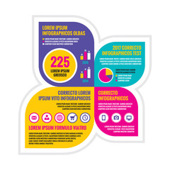 Infographic vector concept. Abstract colored petals.