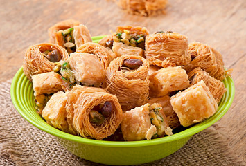 Eastern sweets on plate