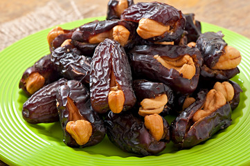 Oriental sweets - sun dried dates stuffed with cashew