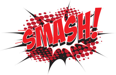 SMASH! wording in comic speech bubble in pop art style - obrazy, fototapety, plakaty