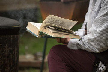 Reading books on nature