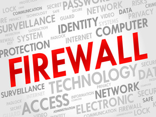 FIREWALL word cloud, security concept