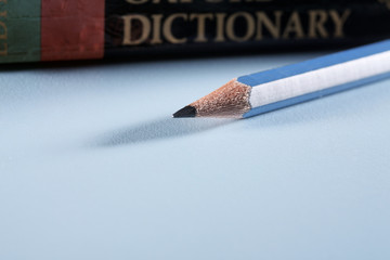 pencil and dictionary