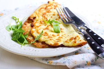 Cheese omelet on plate