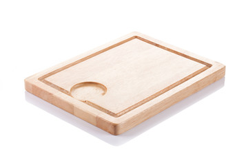 Cutting board on white