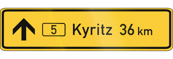 German direction sign (in urban areas) on Federal Roads