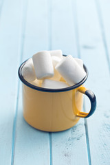 white marshmallows in cup