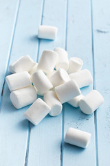 white marshmallows on kitchen table