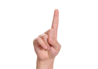 Baby is counting by fingers