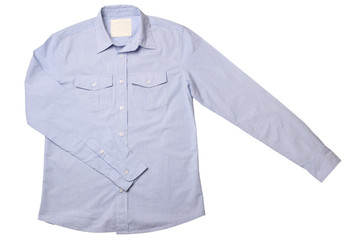 Blue pinstriped dress shirt