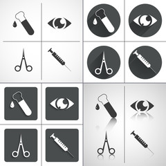 Medical set icons. Set elements for design. Vector illustration.