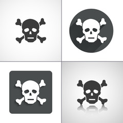 Skull icons. Set elements for design. Vector illustration.
