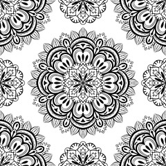 vector, oriental, seamless background with mandalas