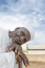Fototapeta na wymiar African man, eighty years old
