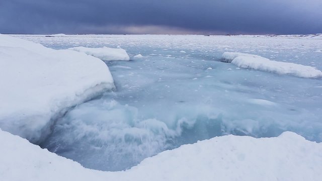 Arctic freezing sea - Spitsbergen, Svalbard