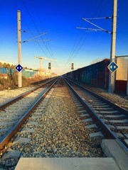 Fototapeta na wymiar Railroad Crossing in Vienna