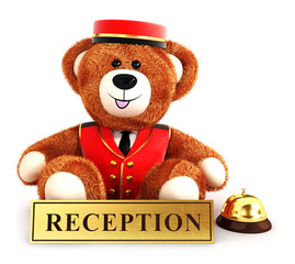 3d teddy bear bellboy