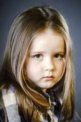 Attractive little girl close-up portrait