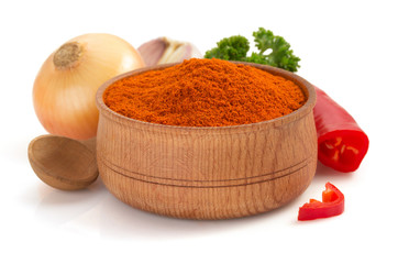 paprika powder isolated on white
