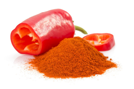 Paprika Powder Isolated On White