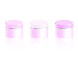 Cosmetic bottle for cream, gel, powder, pink colo