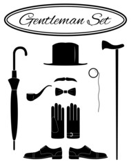Gentleman icon set, vector illustration