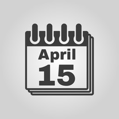 The Calendar 15 april icon. Tax day
