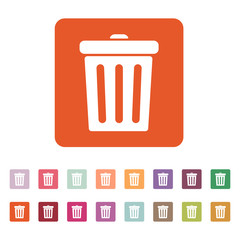 The trashcan icon. Dustbin symbol. Flat