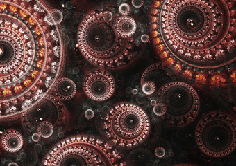 Black and orange dark circle fractal