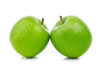 green apple on white background