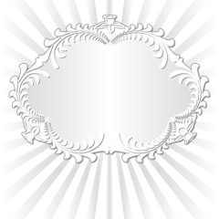 white background with decorative floral frame