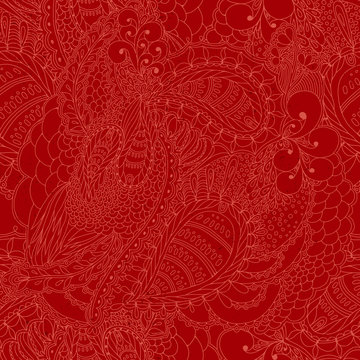 Vector seamless texture with abstract flowers