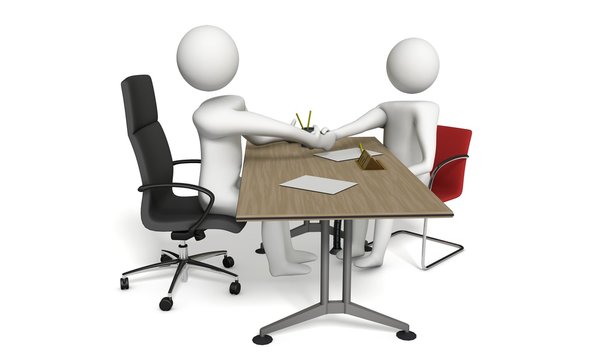 stretta di mano a lavoro
