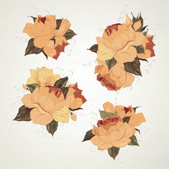 Set of bouquets of roses