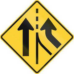 US road warning sign - Merging