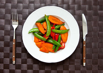 Served Vegan Meal in the Plate