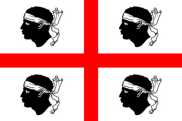Vector Flag of Sardinia - obrazy, fototapety, plakaty