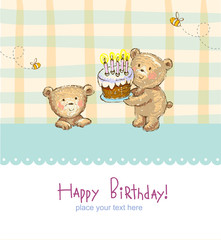 Birthday greetings, vector illustration