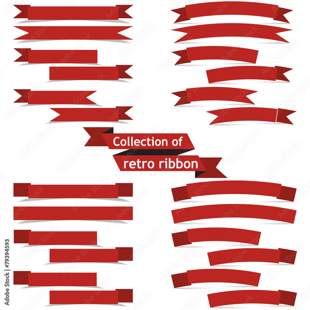 Canvas Prints collection of retro ribbons on white background vector