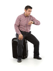 Passenger with suitcase