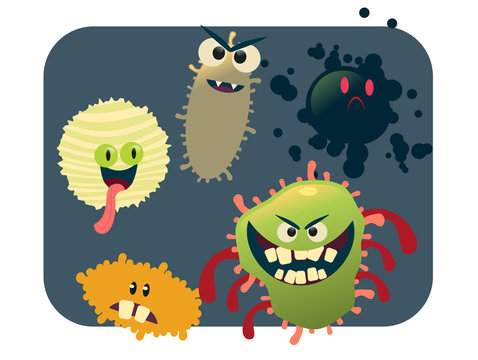 virus and bacteria set vector illustration