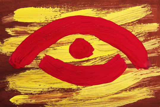 Red Eye Of Omniscience Drawn Paints Background