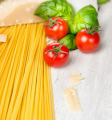 Ingredients for spaghetti cooking