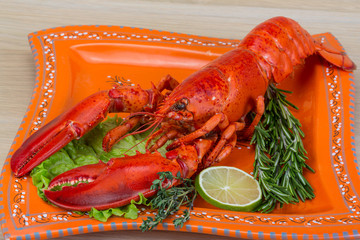 Boiled lobster