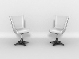 Two Modern Shiny Chairs As Discussion Concept