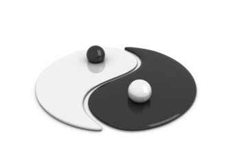 illustration of yin and yang sign, 3d render