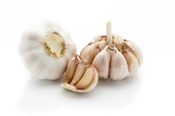 Garlic isolated on the white background.
