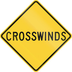 US road warning sign - Crosswinds