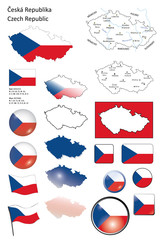 Czech Republic vector set - obrazy, fototapety, plakaty