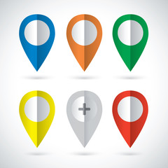 set of bright map pointers